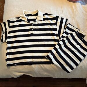 THE GREAT. Cropped Polo and Jersey Crop set size 3